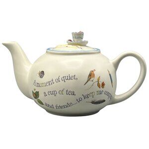 Marjolein Bastin 3 Cup Teapot with Lid "A Moment Of Quiet" Art Floral & Bird